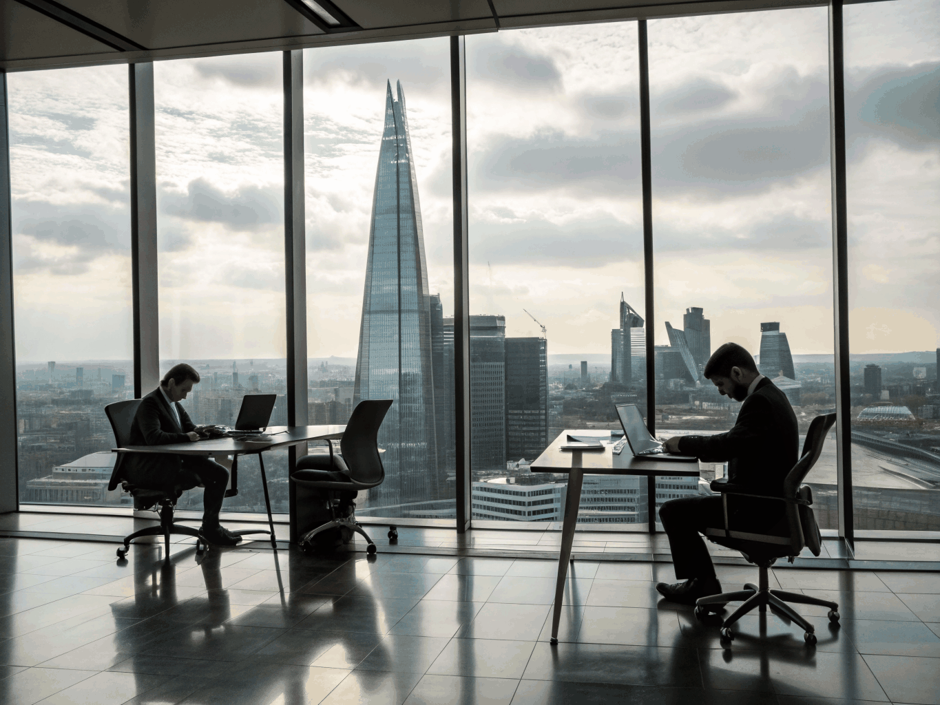 Modern London financial office and chartered accounting workspace